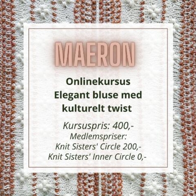 Online strikkekursus i Maeron sweater – elegant bluse med kulturelt twist. Lær at strikke sidelæns struktur med Knit Sisters’ Studio. Tilmeld dig nu og få adgang til eksklusiv undervisning og instruktionsvideoer.